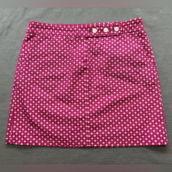 J. Crew Dresses & Skirts - J. Crew Fuchsia Hot Pink and White Polka Dot Mini Skirt Canvas Size 2